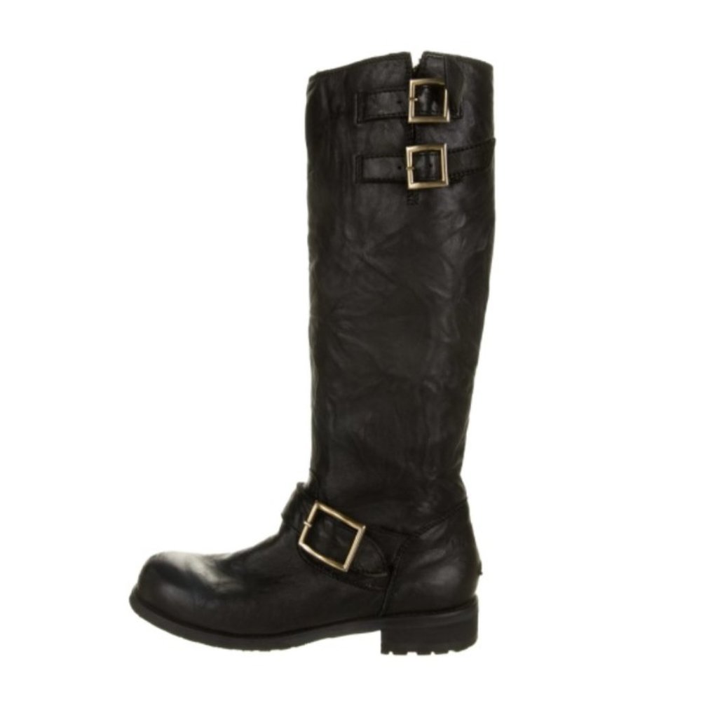 Jimmy Choo Leather knee-high boots - shearling lined